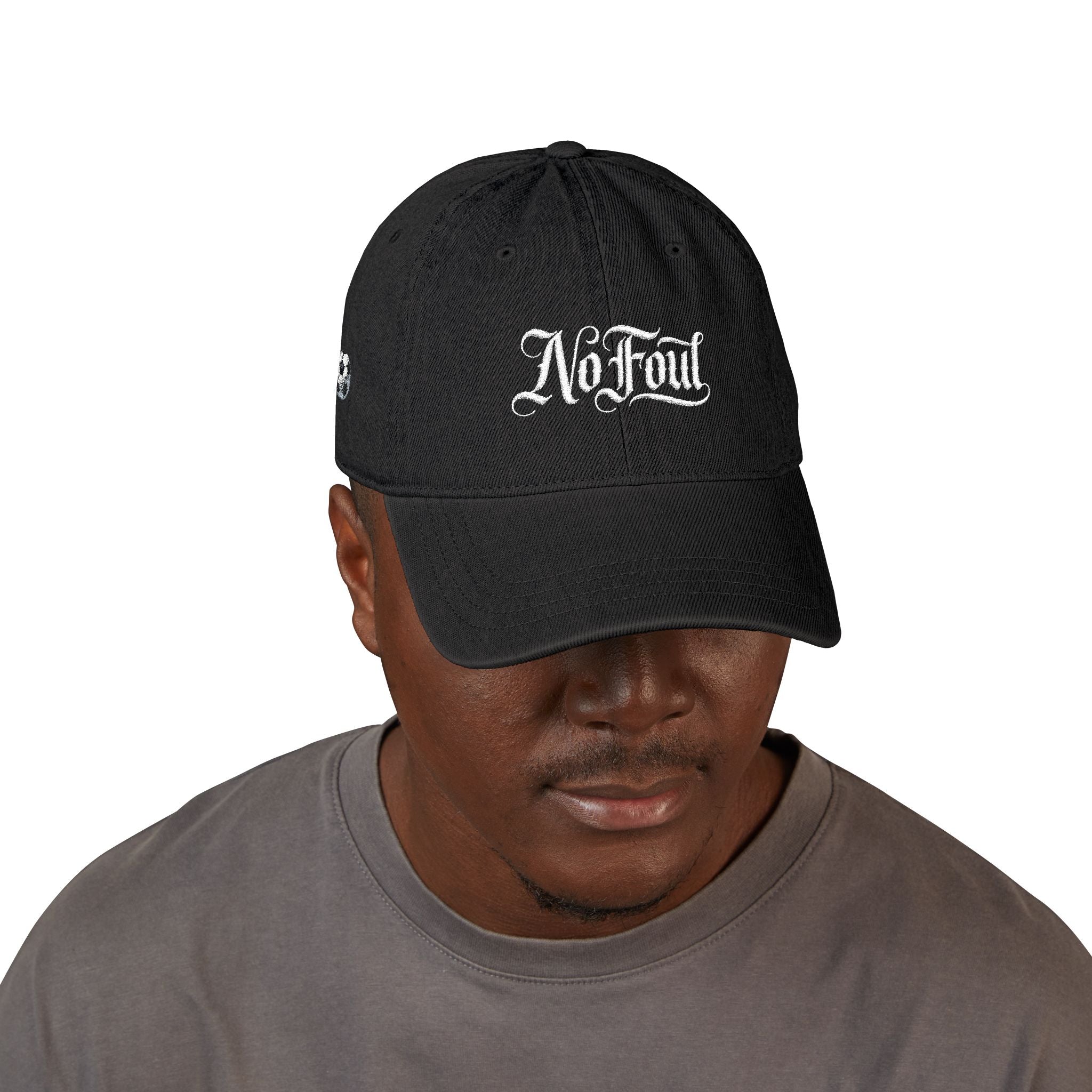 Embroidered 'No Foul' Denim Hat — Vintage Script Cap (Est. 2026)