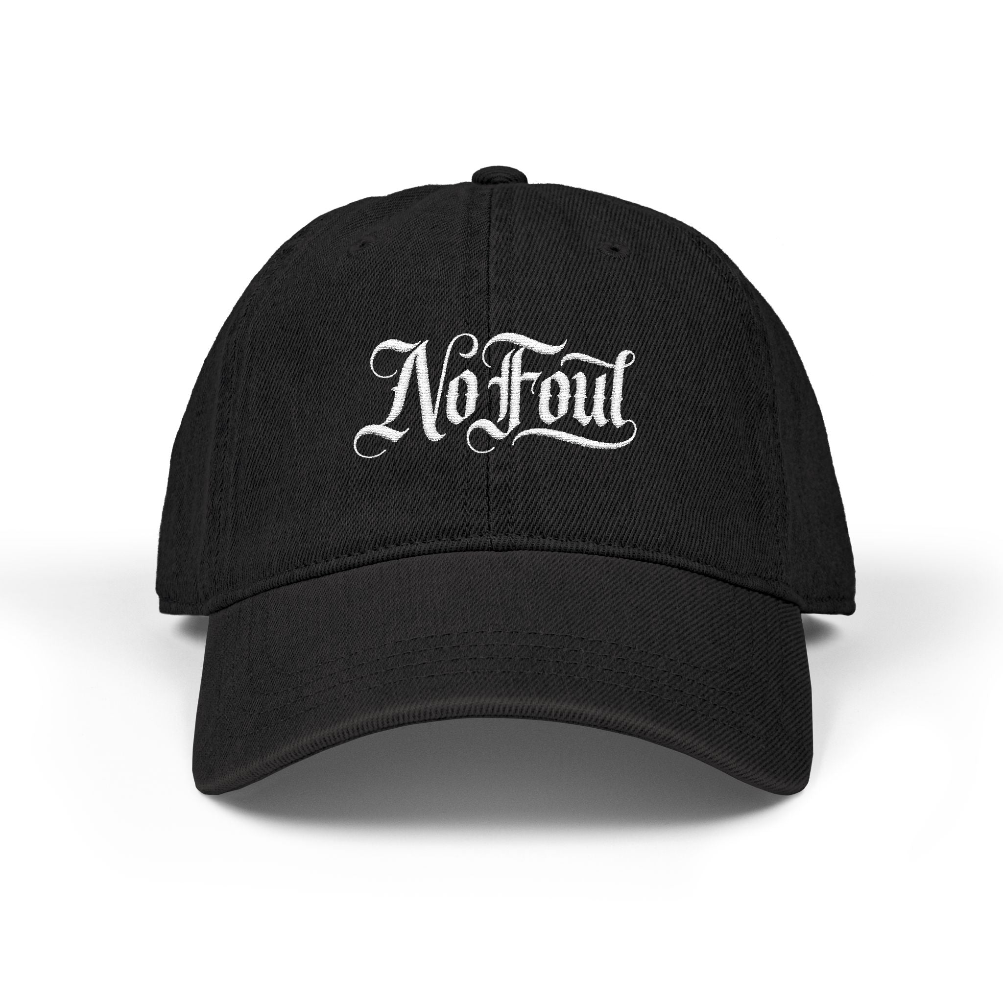 Embroidered 'No Foul' Denim Hat — Vintage Script Cap (Est. 2026)